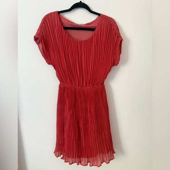 Madewell Artemis Brick Dust Pleated Mini Dress Women’s Size Small - Picture 4 of 7